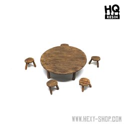 Wooden Table and Seats Set 3