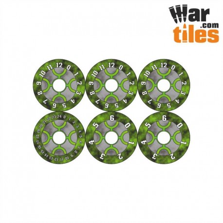 Small Wound Dials - Necrotic Guardians (Green Dynasty pattern)