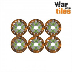 Small Wound Dials - Necrotic Guardians (Orange Dynasty pattern)